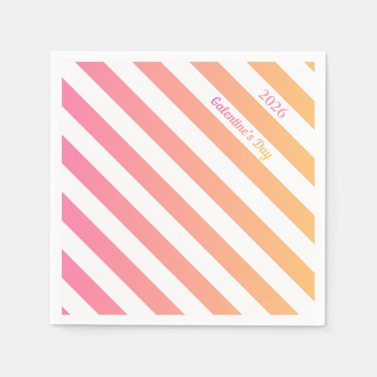 Galentines Day Pink Ombre Party Customize Serviette (Vorderseite)