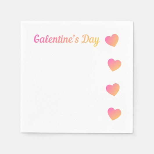 Galentines Day Pink Ombre Party Serviette (Vorderseite)