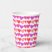 Galentines Day Pink Red Hearts Bold Retro Groovy Pappbecher (Rechts)