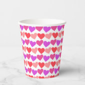 Galentines Day Pink Red Hearts Bold Retro Groovy Pappbecher (Vorderseite)