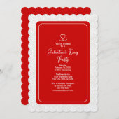 Galentine's Day Red Party Einladung (Vorne/Hinten)