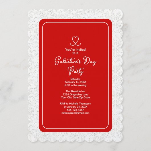 Galentine's Day Red Party Einladung (Vorderseite)
