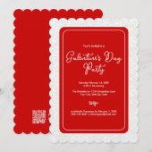 Galentine's Day Rote Party Einladung (Vorne/Hinten)