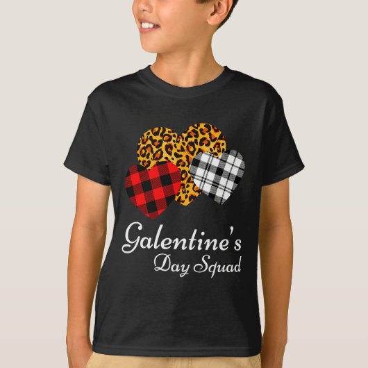 Galentines Day Squad Valentines Hearts Love Leopar T-Shirt (Vorderseite)