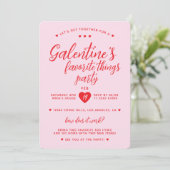 Galentine's Favorite Things Party Valentins Einladung (Stehend Vorderseite)