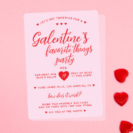 Galentine's Favorite Things Party Valentins Einladung