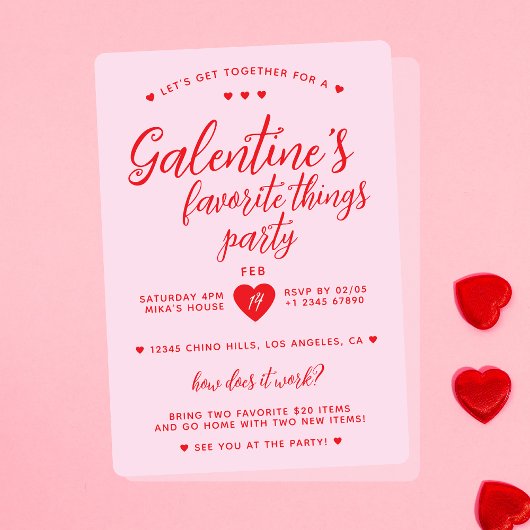 Galentine's Favorite Things Party Valentins Einladung