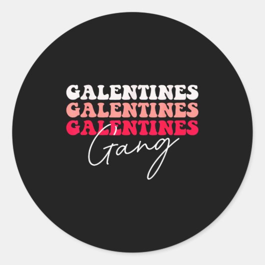 Galentines Gang - Galentine's Day Gals Sisterhood Runder Aufkleber (Vorderseite)