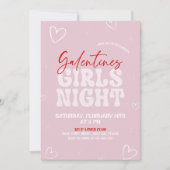 Galentines Girl Night Party Einladung (Vorderseite)