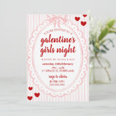 Galentine's Girls Night Invitation Template Einladung (Stehend Vorderseite)