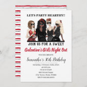 Galentine's Girls Night Out Valentines Party Einladung (Vorne/Hinten)