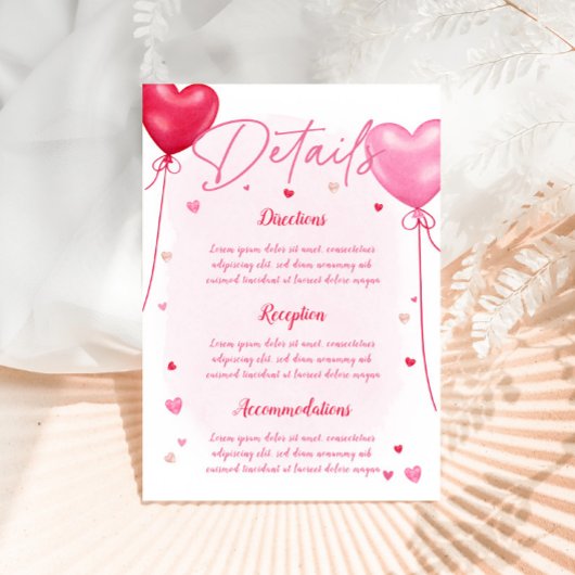 Galentine's Liebe ist in der Air Wedding Detail Ca Begleitkarte