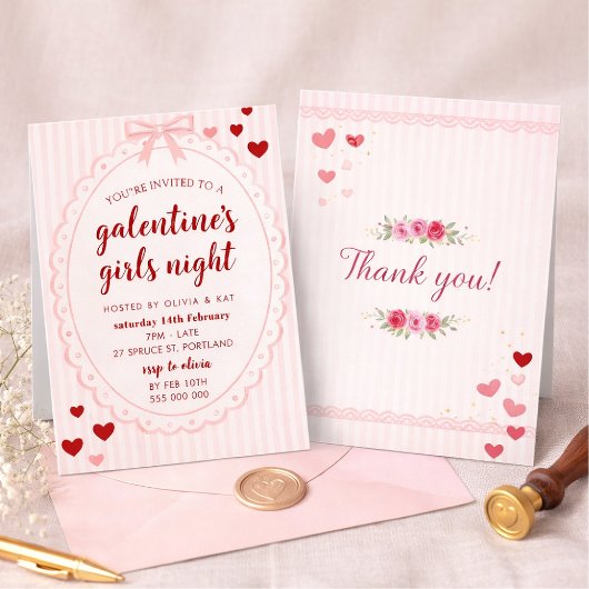 Galentine's Mädchenabend-Einladungsvorlage Einladung