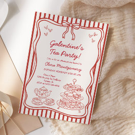 Galentines Nachmittags-Teeparty Handgezeichnet Einladung