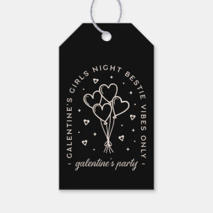 Galentines Party bestie girls nachtschwarze Herzen Geschenkanhänger