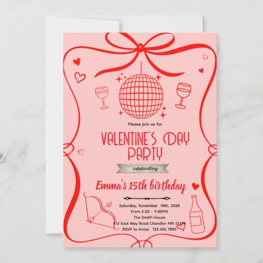 Galentine's party Invitation  Einladung (Vorderseite)