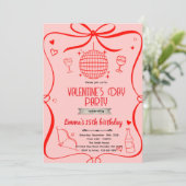 Galentine's party Invitation  Einladung (Stehend Vorderseite)