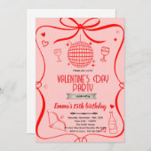 Galentine's party Invitation  Einladung (Vorne/Hinten)