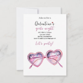 Galentines Party Invite | Heart Shaped Sunglasses RSVP Karte