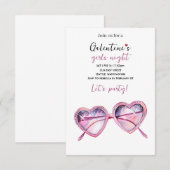 Galentines Party Invite | Heart Shaped Sunglasses RSVP Karte (Vorne/Hinten)