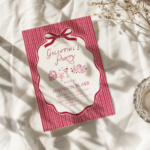 Galentine's Party Kirschroter Rahmen mit Schleife