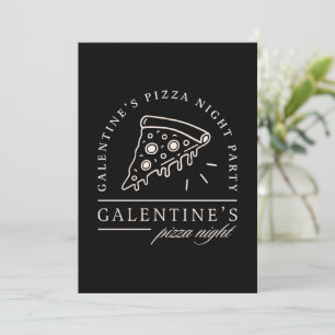 Galentines Pizzabendbestien Party schwarz Einladung