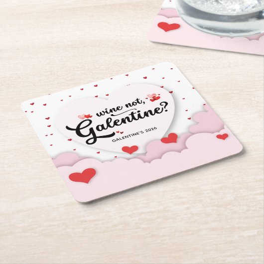 Galentine's  rechteckiger pappuntersetzer (angewinkelt)