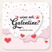 Galentine's  rechteckiger pappuntersetzer (Vorderseite)