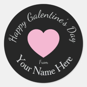 Galentines Tag Von Ihrem Namen Hier Benutzerdefini Runder Aufkleber