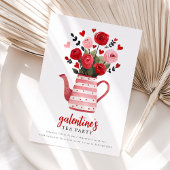Galentine's Tea Party Teapot Floral  Einladung
