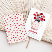 Galentine's Tea Party Teapot Floral  Invitation Einladung