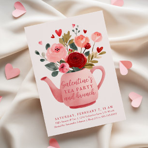 Galentine's Teeparty & Brunch zum Valentinstag Einladung