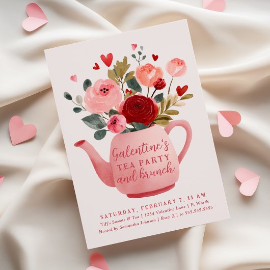 Galentine's Teeparty & Brunch zum Valentinstag Einladung