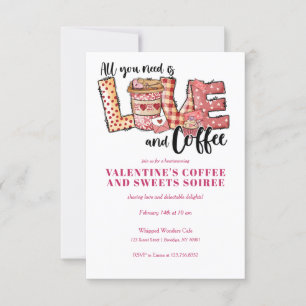 GALENTINES VALENTINE'S DAY KAFFEE CUPS UND SÜSSIGK EINLADUNG