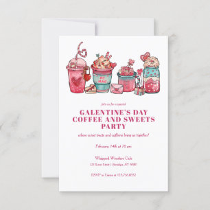GALENTINES VALENTINE'S DAY KAFFEE CUPS UND SÜSSIGK EINLADUNG