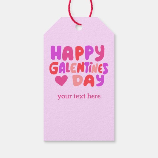 Galentines Valentines Hearts Groovy Retro Geschenkanhänger (Rückseite)