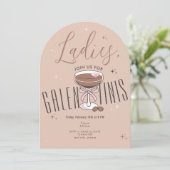 Galentini Martini Mocha Mousse Galentine Day Party Einladung (Stehend Vorderseite)