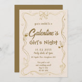 Galentinische Mädchennacht Einladung (Vorne/Hinten)