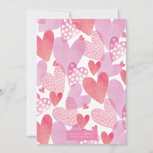 Galentinische Party Einladung mit Herzblasen (Rückseite)