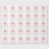 Galentinische Party-Täler bestie Herzblasen Geschenkpapier (Flach)