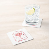 Galentinische Party-Valentininen bestickten Mädche Rechteckiger Pappuntersetzer (Vor Ort)