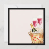 Galentinisches Champagner-Party in Rosa Einladung (Rückseite)