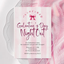 Galentin's Day Night Out Kokette Rosa Streifen Süß