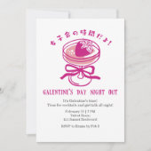 Galentin's Day Night Out Pink Strawberry Cocktail Einladung (Vorderseite)