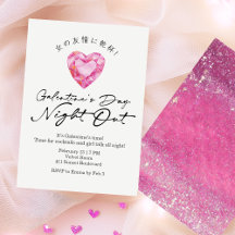 Galentin's Tag Nacht aus Rosa Herz Glitzerstein