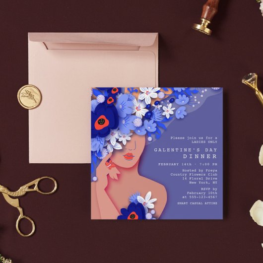 Galentinstag Abendessen Modernes Girly Einladung