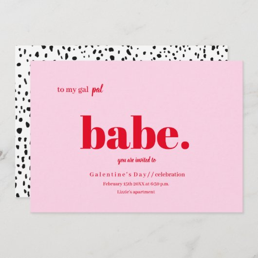 Galentinstag-Einladung Einladung (Vorne/Hinten)