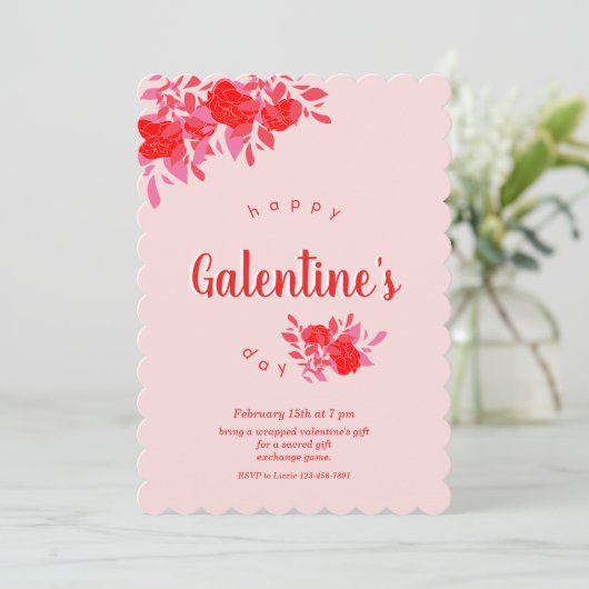 Galentinstag-Einladung Einladung (Stehend Vorderseite)