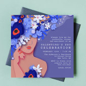Galentinstag Feier Moderne Girly Floral Einladung
