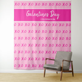 Galentinstag Feier Rosa XOXO Muster Wandteppich